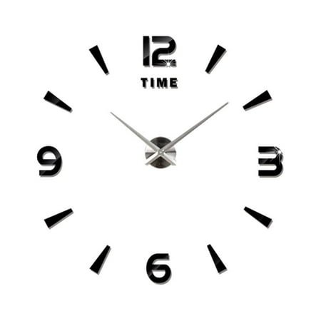 jojofuny 1Pcs Frameless Wall Clock Black Square For Coffee Shop 47.2x47.2in