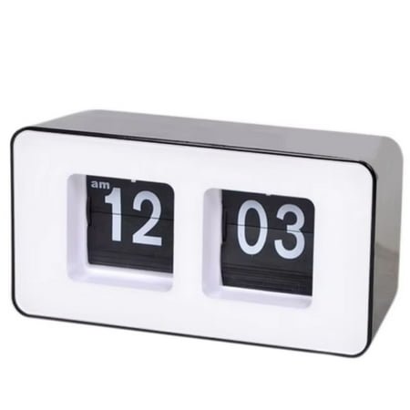 JX 2025 Auto Flip Digital Desk Clock Classic Stylish Retro Desktop Flip Page Alarm Clocks Household Bedroom Study Kitchen Office Clock