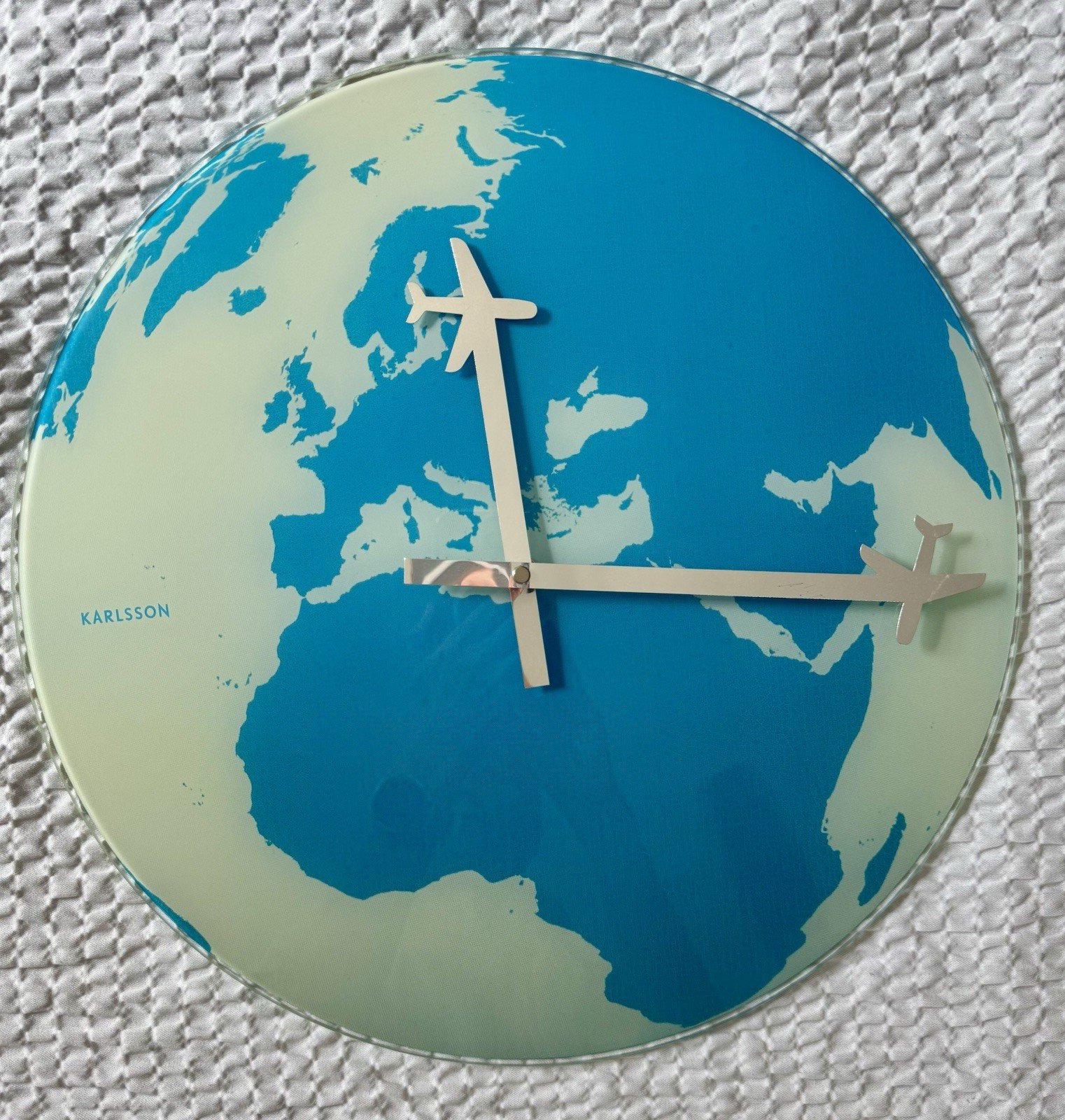 Karlsson "Around The World" 16” Glass Wall Clock