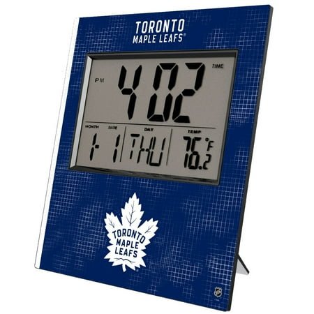 Keyscaper Toronto Maple Leafs Cross Hatch Digital Desk Clock