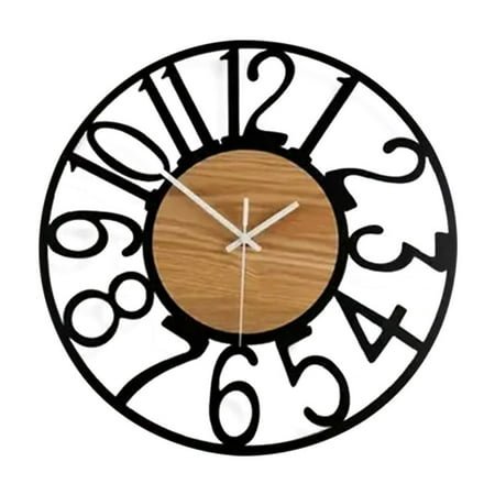 Kezqiaxn Home Gadgets Clearance Large Wall Clock for Living Room Decor 13 Inch Non Ticking Silent Battery Operated Modern Vintage Oversized Wall Clock for Bedroom Kitchen Black