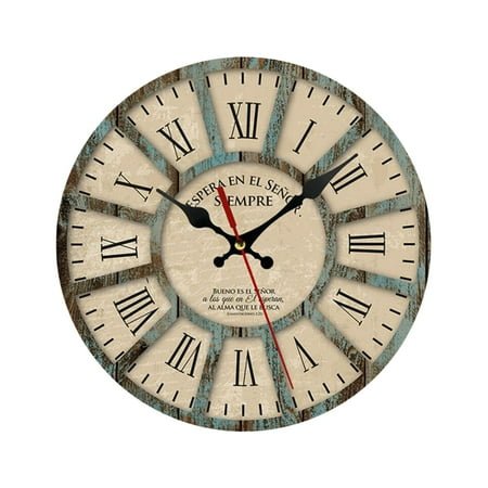 Kiplyki European Style Creative Wooden Living Room Bedroom Decoration Round Wall Clock
