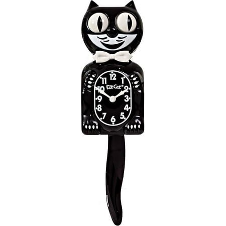 Kit Cat Klock Classic Black with Heart Eyes - Iconic Cat Clock with Moving Heart Eyes and Tail, Battery Operated Wall Clock, Made in USA, Perfect for Home Decor, Mid-Century Modern Clock, Unique Gift