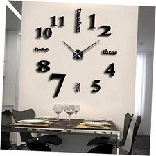 Large Frameless 3D DIY Mirror Surface Wall Clocks Modern Design for Living