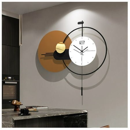 Large Modern Wall Clock for Living Room Decor,Modern Geometry Wall Decor Wall Sculpture Silent Non Ticking Battery Operation for Bedroom Office Home