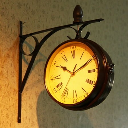 Large Outdoor Garden Decor Wall Clock Creative Classic Quartz Clocks Fashion Watches European Style Double Sided Modern Design