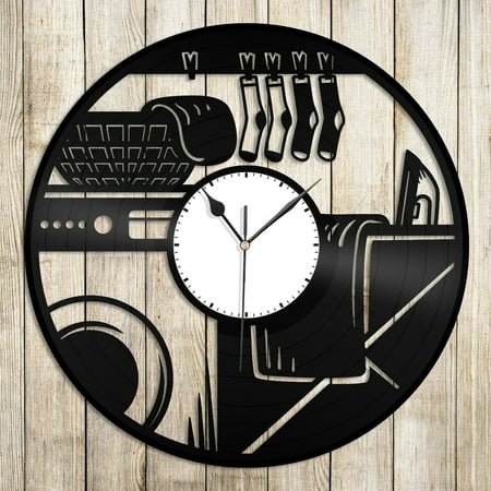 Laundry Vinyl Wall Clock Unique Gift for Friends Home Room Office Decoration Vintage Design Office Bar Room Home Decor