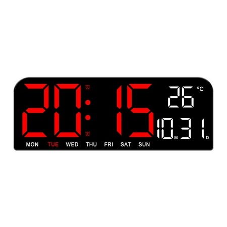 LED Desktop Clock - Hangable Design | Large Digital Display | Alarm Clock Function | Simplistic Modern Aesthetics | Battery Operated | Versatile Use | Ideal for Elderly