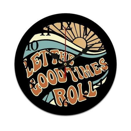 Let The Good Times Roll Wall Clock Modern Design Clocks Wall Hanging Home Office School Clocks Round PVC Wall Clocks