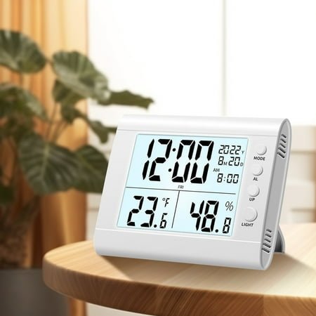 LHNFT Digital Alarm Clock, Mini LED Electronic Bedside Clock for Bedrooms, Large Number Stereo Digital Display, Snooze Function, 12/24H Switching Countdown Time, for Bedroom Office Home Decor