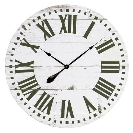 Lisette French Country Wall Clock with Shiplap Face