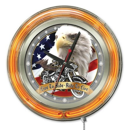 Live to Ride 15 Double Neon Wall Clock