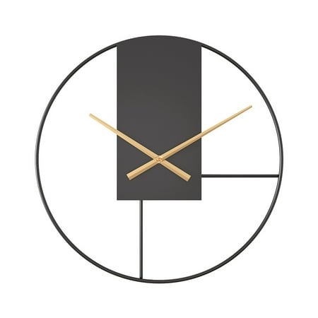 Living Room Simple Fashion Noiseless Hanging Clock Cross-Border New Arrival Metal Black Wrought Iron Wall Clocks Home Hotel Decoration Clock