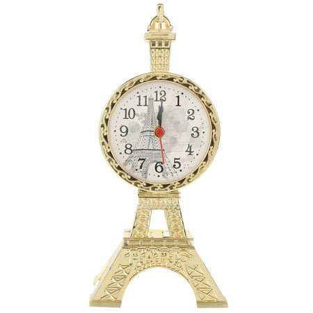 LOLIPPYY 1Set Golden Eiffel Tower Shape Tabletop Clock For Homeowners Living Room Decoration