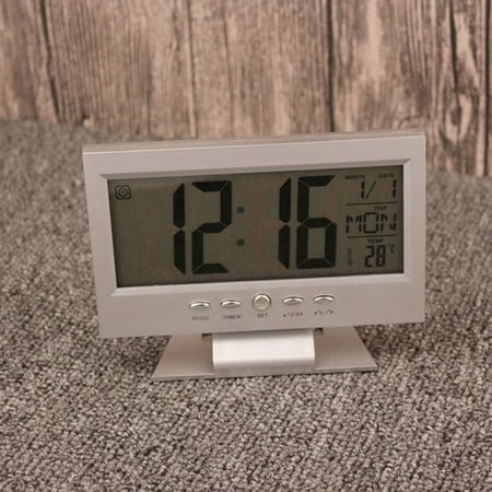 LOLIPPYY 3Pack Large Display Clock With World Time Function And Acoustic Backlight For Heavy Sleepers