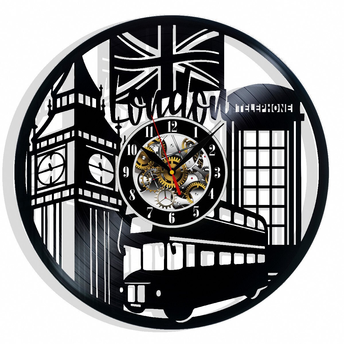 London City Vinyl Wall Clock Decor Gift Christmas Birthday Holiday Home Decor