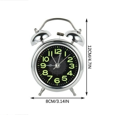 Loud Alarm Clock for Heavy Sleepers Adults Retro 4 Inch Silent Quartz with Backlight Twin Bell Analog Kids Alarm Clocks HZR