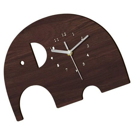Masteelf Timer Ticking Clock Wooden Elephant Wall Lightweight Creative Office