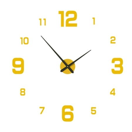 Matoen Modern Frameless DIY Wall Clock Large 3D Wall Watch Mirror Numbers for Home Office Decorations