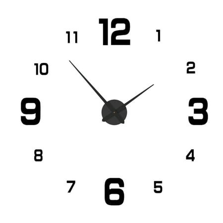 Matoen Modern Frameless DIY Wall Clock Large 3D Wall Watch Mirror Numbers for Home Office Decorations