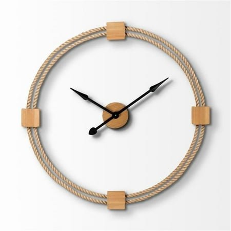 Mercana Worthing 36 Round Oversize Coastal Wall Clock in Light Brown