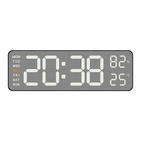 Metal Brushed Clock Face Wall Clock Multifunctional Electronic Led Alarm Clock A Smile Home