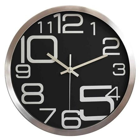 Metal Stainless Steel Silent Wall Clock Creative Fashion Living Room Aluminum Wall Clock -Style 7;