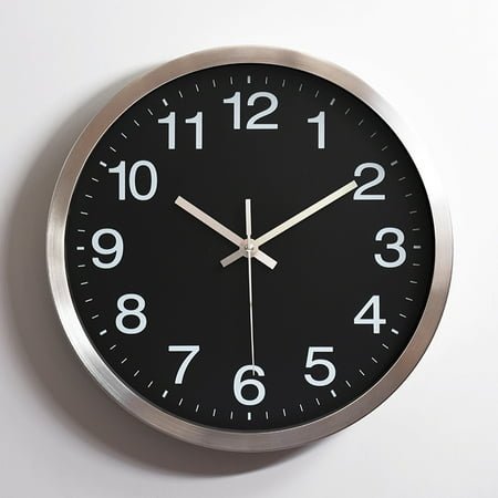 Metal stainless steel silent wall clock creative fashion living room aluminum wall clock-style 18