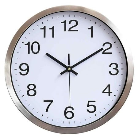 Metal Stainless Steel Silent Wall Clock Creative Fashion Living Room Aluminum Wall Clock -Style 2;