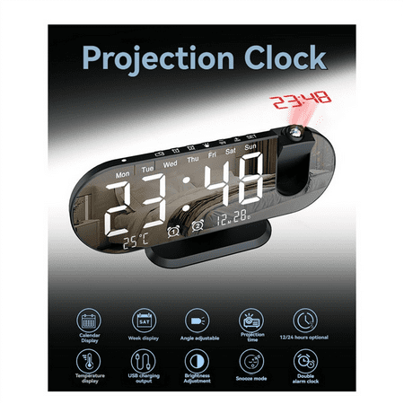 Mini 4K Clock Camera LED Digital Smart Alarm Clock Projection