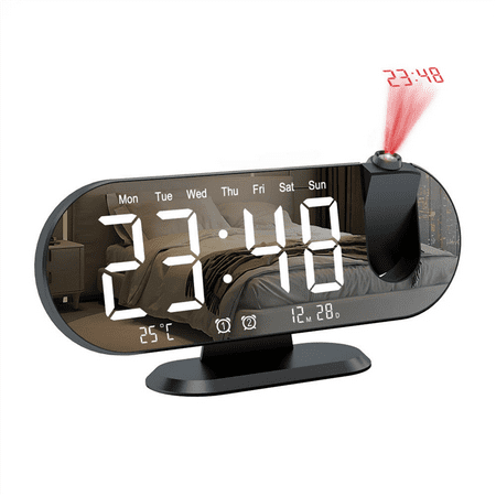 Mini 4K Clock Camera LED Digital Smart Alarm Projection Supports Remote Viewing Mobile Detection