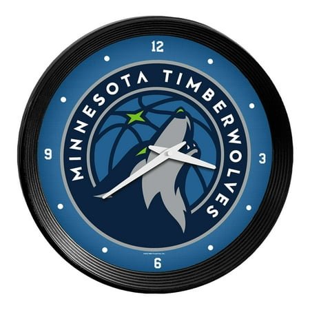 Minnesota Timberwolves 15 Ribbed Frame Wall Clock