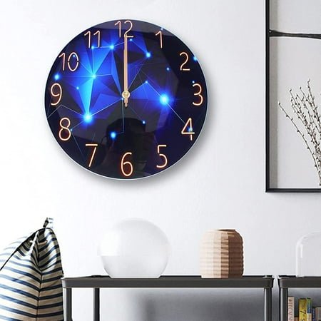 Miumaeov 12 Quartz Art Deco Starry Sky Indoor Wall Clock, Silent Mechanism