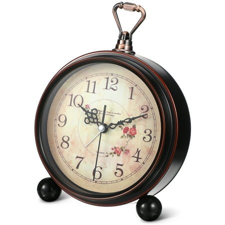 MLINS Retro Clock Silent Table De Vintage Tray Decor Child Travel