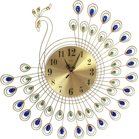 Modern Atomic Wall Clock for Bedroom - Large Digital Wall Clock Battery Operated - Stylish Reloj de Pared para Sala - Perfect Clocks for Living Room, Kitchen, or Bathroom Decor