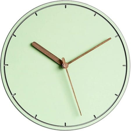 Modern Minimalist Silent Wall Clock Green Pastel Collection (Numberless Dial)