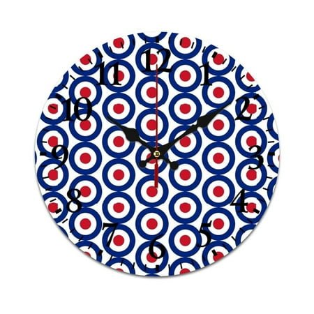 Mod Target Wall Clock Modern Design Clocks Wall Hanging Home Office School Clocks Round PVC Wall Clocks