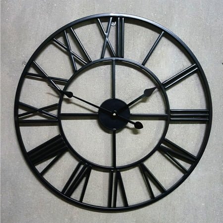 MOKKHNB 1Set Hanging Wall Clock for Home Decor Black Iron Square Shape 50x50x5cm