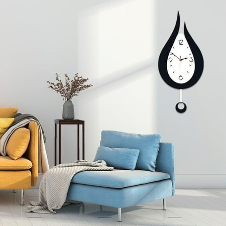 Momihoom Decorative Wall Clock for Living Room Decor, Large Modern Wall Clocks with Pendulum Battery Operated for Bedroom Office Kitchen Home, Big Silent Wall Clock Non Ticking