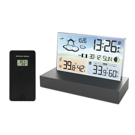 Multi-Function Transparent Weather Clock: Accurate Forecast, Alarms & More!