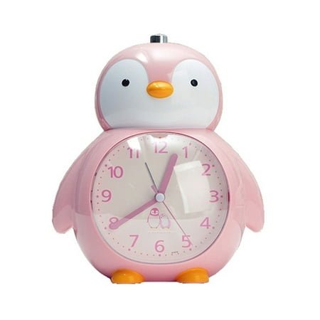 Music Multi-function Alarm Clock Little Penguin Student Cartoon Creative Silent Night Light Bedside Bedroom Can Talk Children ,Simple Alarm Clock