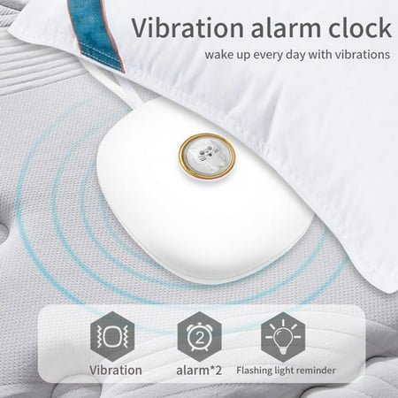 Mute Snoring Vibrating Alarm Clock Battery Powered White, for Hearing Impaired