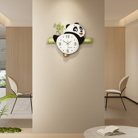 New Cute Pet Panda Clock Living Room Simple Internet Celebrity Pocket Watch Home Background Wall Watch Decorative Creative Clock