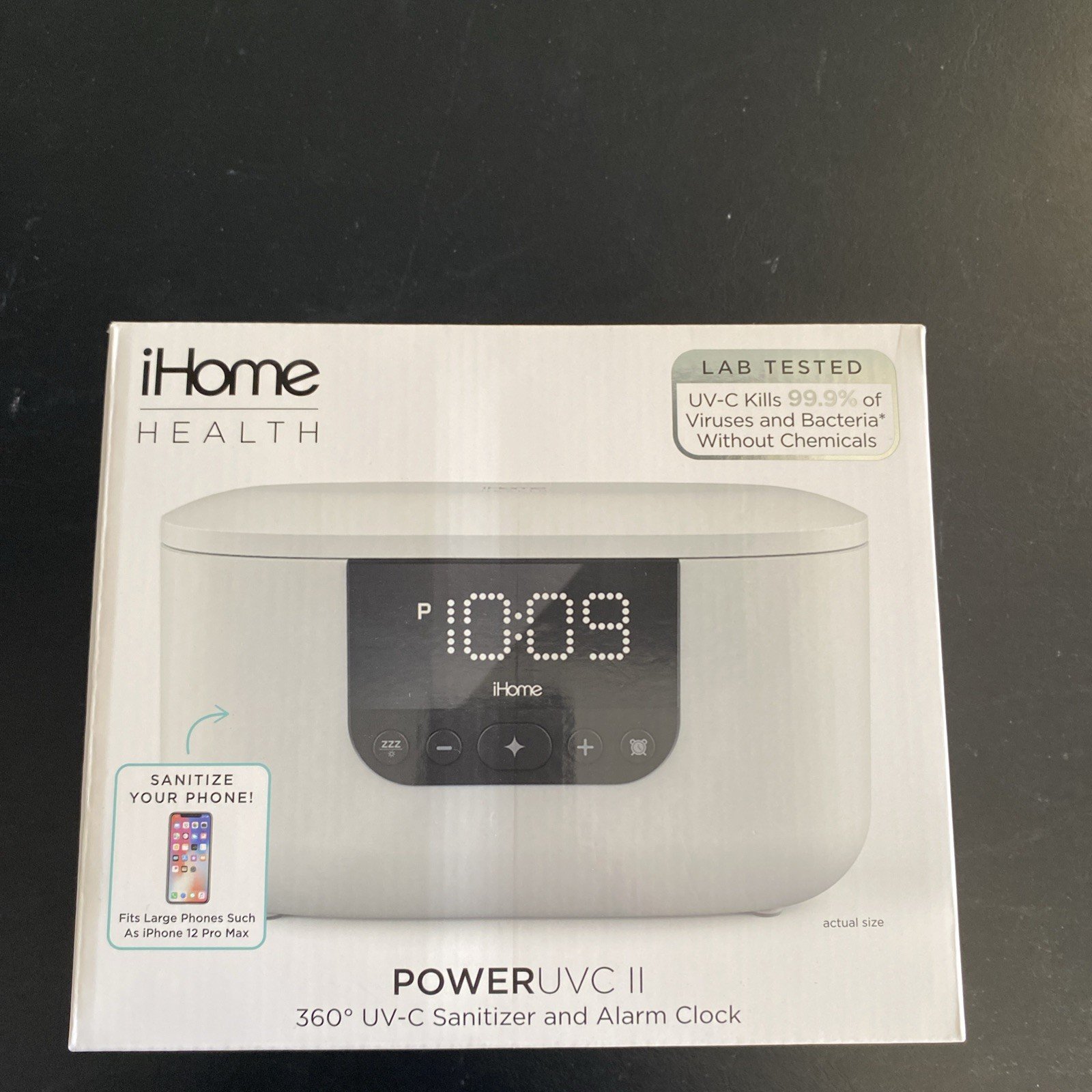 New iHome Power UVC II White Corded LED Alarm Clock with Battery Back-Up