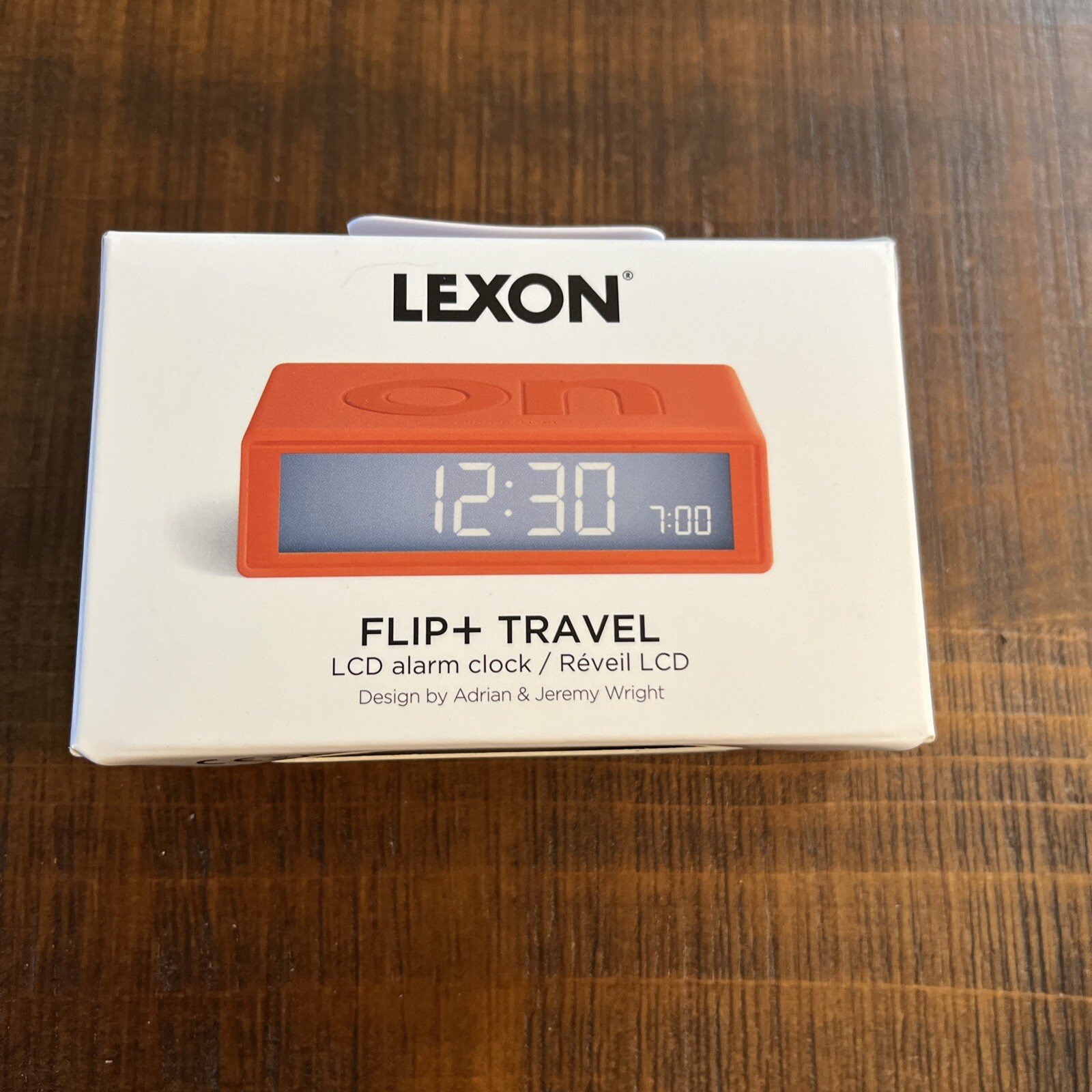 New Lexon Flip+ Plus TRAVEL Reversible LCD Alarm Clock New Sealed Orange LR151O1