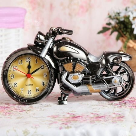New Release, Motorbike Alarm Clock, Creative Desk Pattern, LED Display, Durable Plastic, for Home office, Battery Operated, Night Light, Gift for Men, Modern Decor, Travel Clock Soulcaz