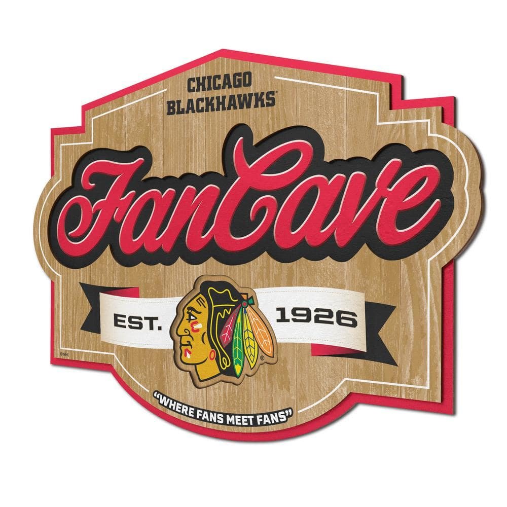 NHL Chicago Blackhawks Fan Cave Decorative Sign