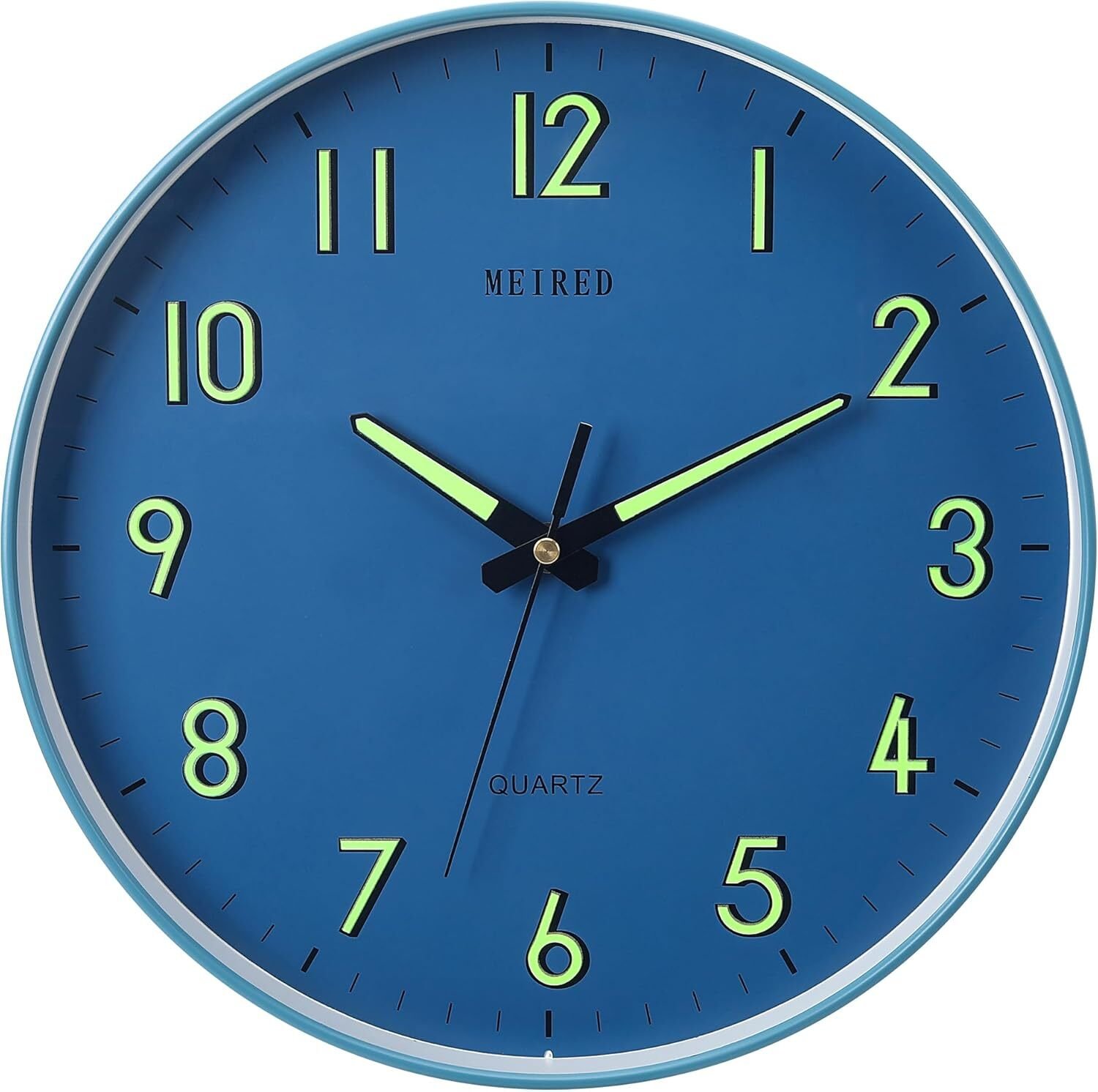 Night Light Wall Clock 12 Inch Silent Non Ticking Battery Operated Wall Clocks