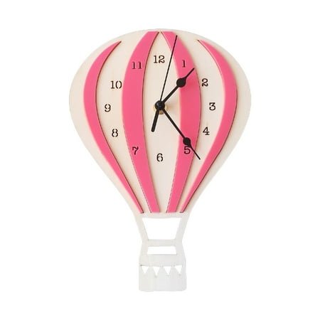 Nordic Style Cartoon Hot Air Balloon Wall Clock Silent for Time Clocks Crafts for Home Children Kids Room Bedroom Decoration Birthday Gift