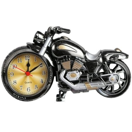 NSESSHome Motorcycle Motorbike Pattern Alarm Clock Desk Clock Creative Birthday Gift Cool Clock